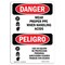 Signmission OSHA Sign, Wear Proper PPE Handling Acids Bilingual, 7in X 5in Decal, 5" W, 7" H, Spanish OS-DS-D-57-VS-1607 - alternate 1